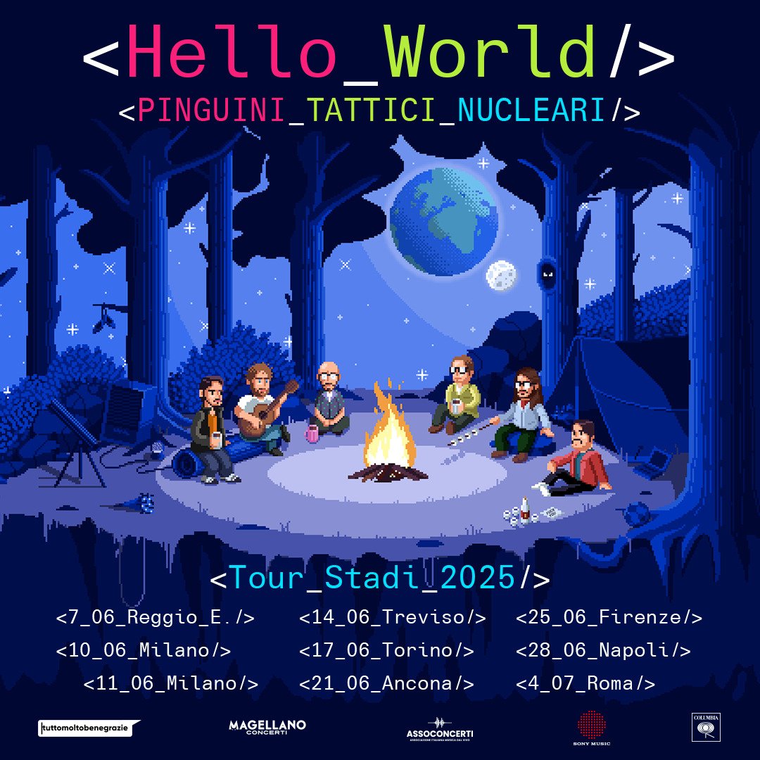 Pinguini Tattici Nucleari Hello World Stadi 2025