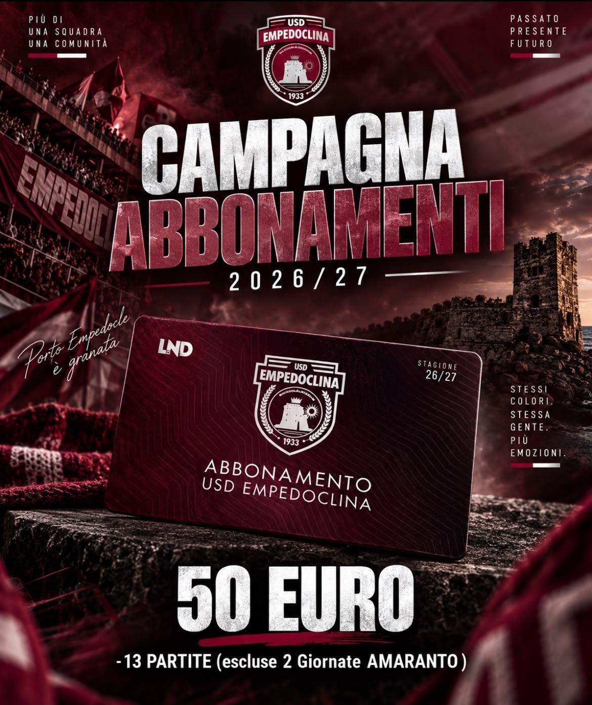 Empedoclina - Stag. 2026/27
